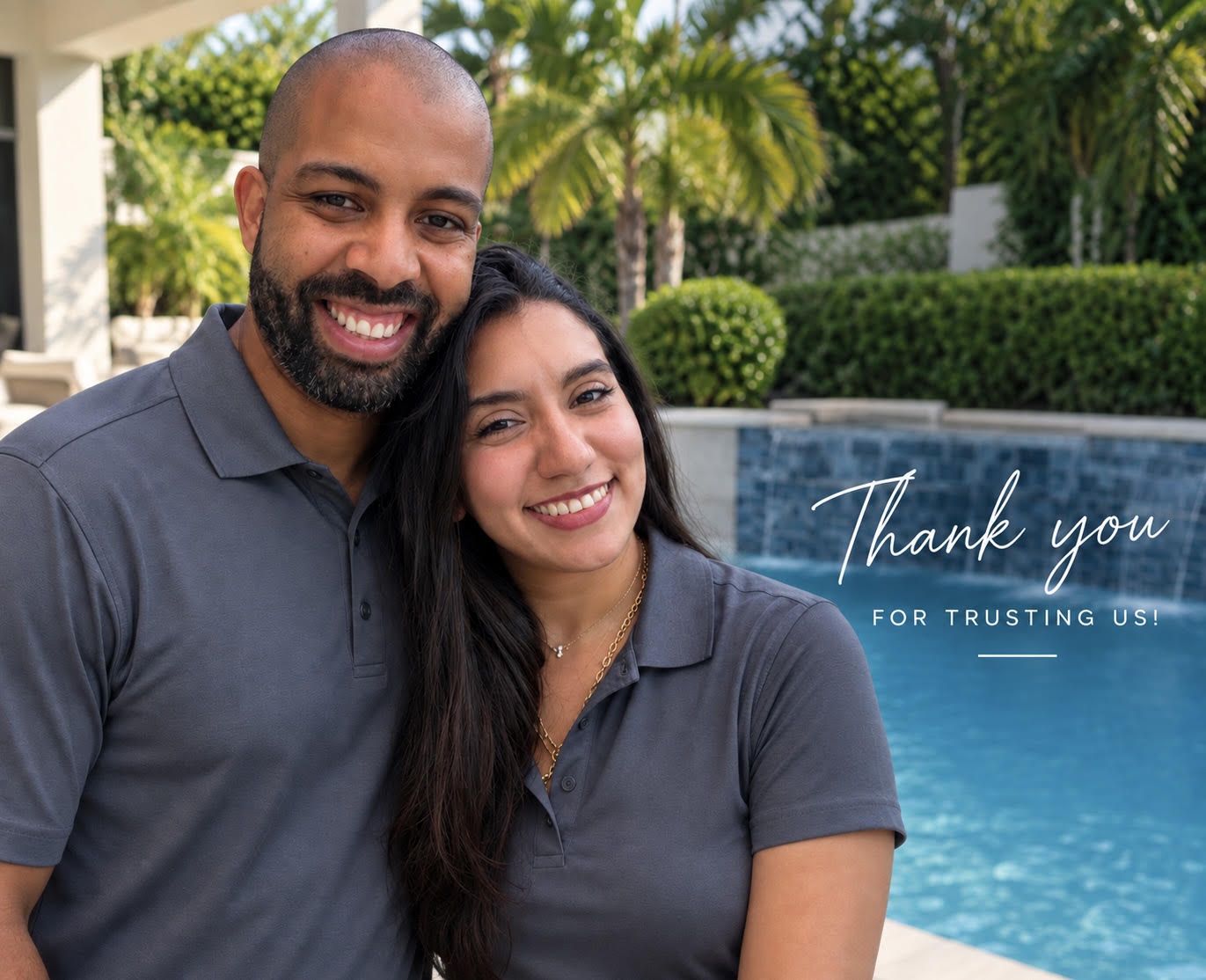 Owners of KOVA Pool Services, a family-owned pool service company in South Florida